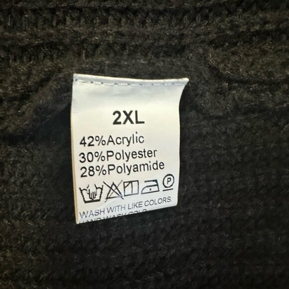 Black Floral Embroidered Womens Sweater 2XL - Picture 9 of 10